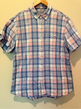 Michael Bastian Men’s Large Plaid Short Sleeve Button Down Shirt #0130